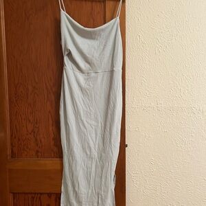 Selfie Leslie Soft Gray Midi Dress